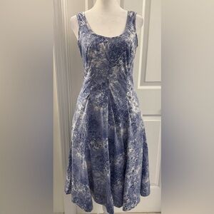 Talbots summer dress fully lined Shades of blue  size 4P